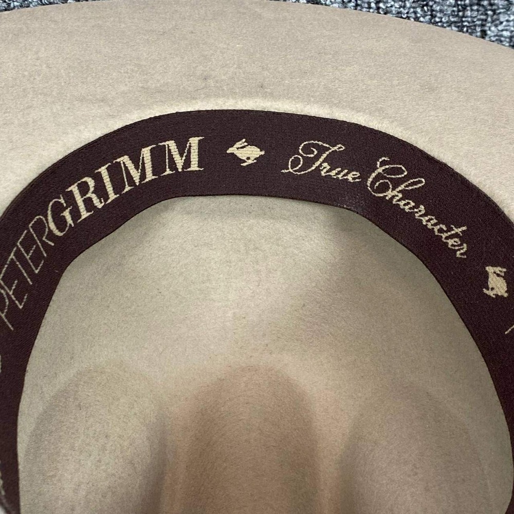 Peter Grimm Wide Brim Fedora Hat Tan Wool Felt Boho Western Rabbit Pin Unisex - Picture 4 of 9
